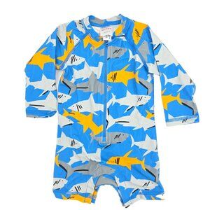 Hanna Andersson One Piece Swim Suit Rash Guard Boys 12-18 Months 75 cm Blue